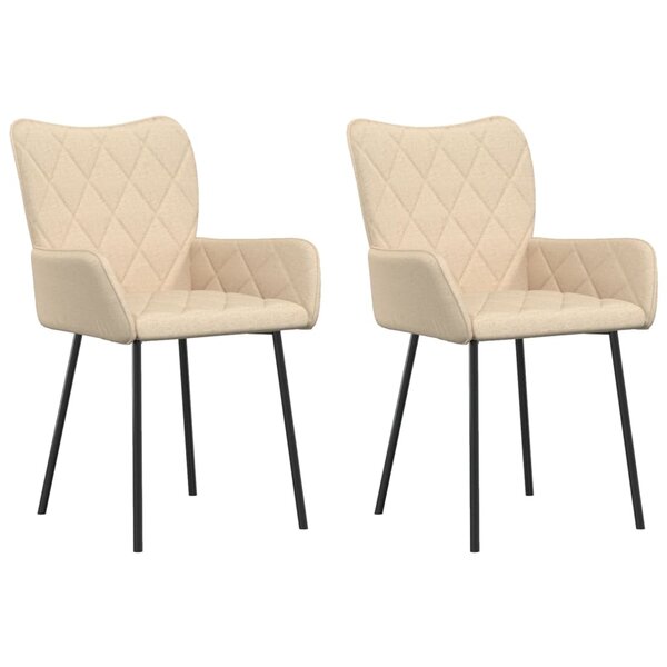 vidaXL Chaises à manger lot de 2 crème tissu