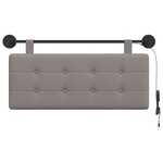 vidaXL Tête de lit suspendue Avec lumière LED Taupe Tissu