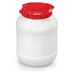 Baril à grande ouverture blanc et rouge 15 l