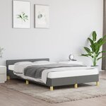vidaXL Cadre de lit avec tête de lit Gris foncé 120x200 cm Tissu