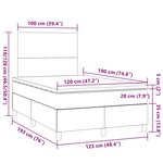 vidaXL Sommier à lattes de lit avec matelas gris foncé 120x190cm tissu