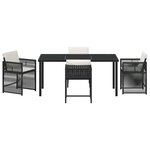 vidaXL Ensemble de salle à manger pour jardin 5 Pièces Noir polyrotin