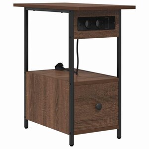vidaXL Cabinet de chevet avec tiroir Chêne marron 60 x 30 x 61 cm