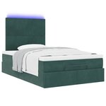 vidaXL Cadre de lit ottoman avec matelas vert foncé 120x200 cm velours