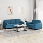 vidaXL Ensemble de canapés 2 Pièces avec coussins bleu velours
