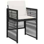 vidaXL Ensemble de salle à manger pour jardin 5 Pièces Noir Poly rotin