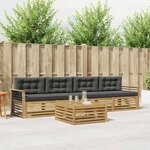 vidaXL Ensemble de canapés d'extérieur 5 Pièces Blanc et anthracite