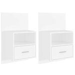 vidaXL Tables de chevet murales 2 Pièces Blanc