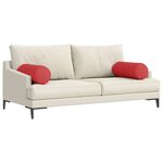 vidaXL Coussins d'accent 2 Pièces Rouge Ø 25 x 70 cm tissu