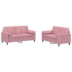 vidaXL Ensemble de canapés 2 Pièces avec coussins rose velours