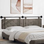 vidaXL Tête de lit suspendue Avec lumière LED Gris PU antique