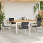 Ensemble de salle à manger de jardin 7 pièces en teck massif vidaXL