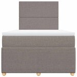 vidaXL Sommier à lattes de lit avec matelas taupe 120x190 cm tissu