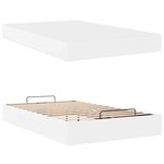 vidaXL Cadre de lit avec matelas Blanc pur 120 x 190 cm Faux cuir
