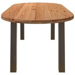 vidaXL Table à manger 220x100x74 cm bois de chêne massif ovale