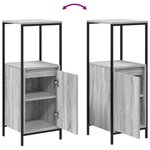 vidaXL Ensemble de mobilier de salle de bain 3 Pièces Gris Sonoma et noir