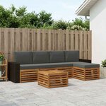 vidaXL Ensemble de canapés d'extérieur 6 Pièces Naturel et Anthracite