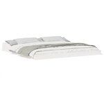 vidaXL Cadre de lit Blanc 200 x 200 cm Bois massif en pin