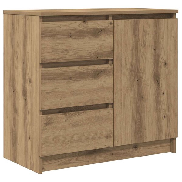 vidaXL Buffet avec tiroir chêne artisanal 71x35x65 cm bois ingénierie