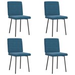 vidaXL Chaises à manger lot de 4 Bleu Velours