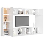 vidaXL Ensemble de meubles TV 8 Pièces Blanc Bois d'ingénierie