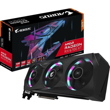 Gigabyte aorus radeon rx 6700 xt elite 12g amd 12 go gddr6