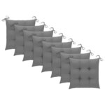 vidaXL Chaises pliables d'extérieur lot de 8 et coussins Bois d'acacia