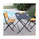 Chaise pliante en acier et toile dream (lot de 4) graphite  moutarde