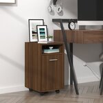 vidaXL Armoire appoint à roues Chêne marron 33x38x60 cm