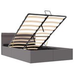 vidaXL Cadre de lit à rangement avec LED gris similicuir 120x200 cm