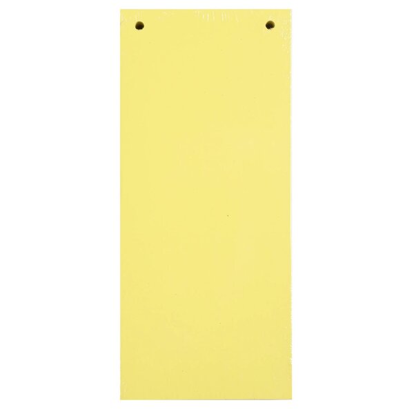 Paquet 100 Fiches Intercalaires Horizontales Unies Perforées - 105x240mm - Jaune - X 12 - Exacompta