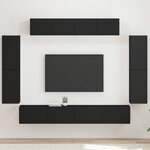 vidaXL Meuble TV 8 Pièces Noir