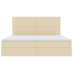 vidaXL Lit de rangement LED avec matelas Crème 200 x 200 cm Tissu