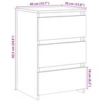 vidaXL Table de chevet chêne artisanal 40x35x62 5 cm bois d'ingénierie