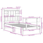 vidaXL Lit bibliothèque sans matelas blanc 90x190cm bois de pin massif