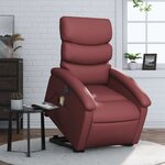 vidaXL Fauteuil inclinable de massage électrique rouge bordeaux