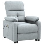 vidaXL Fauteuil électrique de massage Gris clair Tissu