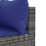 vidaXL Salon de jardin 7 Pièces avec coussins Gris Résine tressée