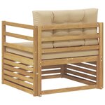 vidaXL Canapé d’extérieur Blanc et Beige