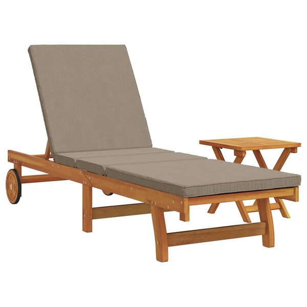 vidaXL Transat 2 pc Bois d'Acacia Massif Marron