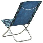 vidaXL Chaises de plage pliables 2 Pièces Motif de feuilles Tissu