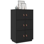 vidaXL Buffet haut Noir 67x40x108 5 cm Bois massif de pin
