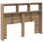 vidaXL Armoire tête de lit avec LED chêne artisanal 140x17x102 cm