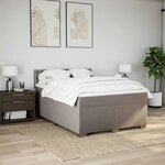 vidaXL Sommier à lattes de lit avec matelas Taupe 160x200 cm Tissu
