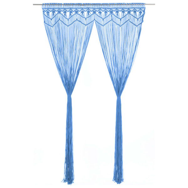 vidaXL Rideau en macramé Bleu 140x240 cm Coton
