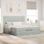 VidaXL Cadre de lit ottoman et matelas gris clair 160x200cm velours