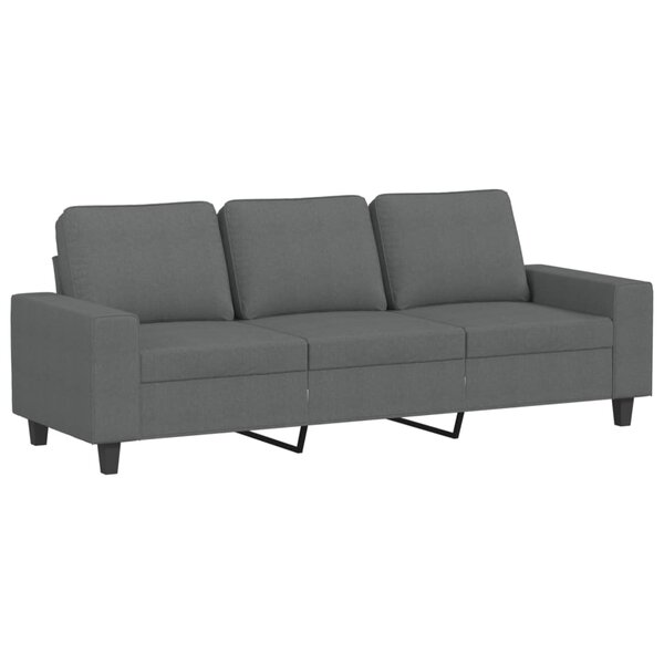 vidaXL Canapé à 3 places Gris foncé 180 cm Tissu