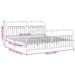 vidaXL Cadre de lit métal sans matelas avec pied de lit noir 193x203cm