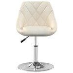 vidaXL Chaises pivotantes à manger lot de 2 Crème Velours