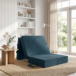 vidaXL Canapé-lit pliable 75 x 67 x 45 cm Bleu